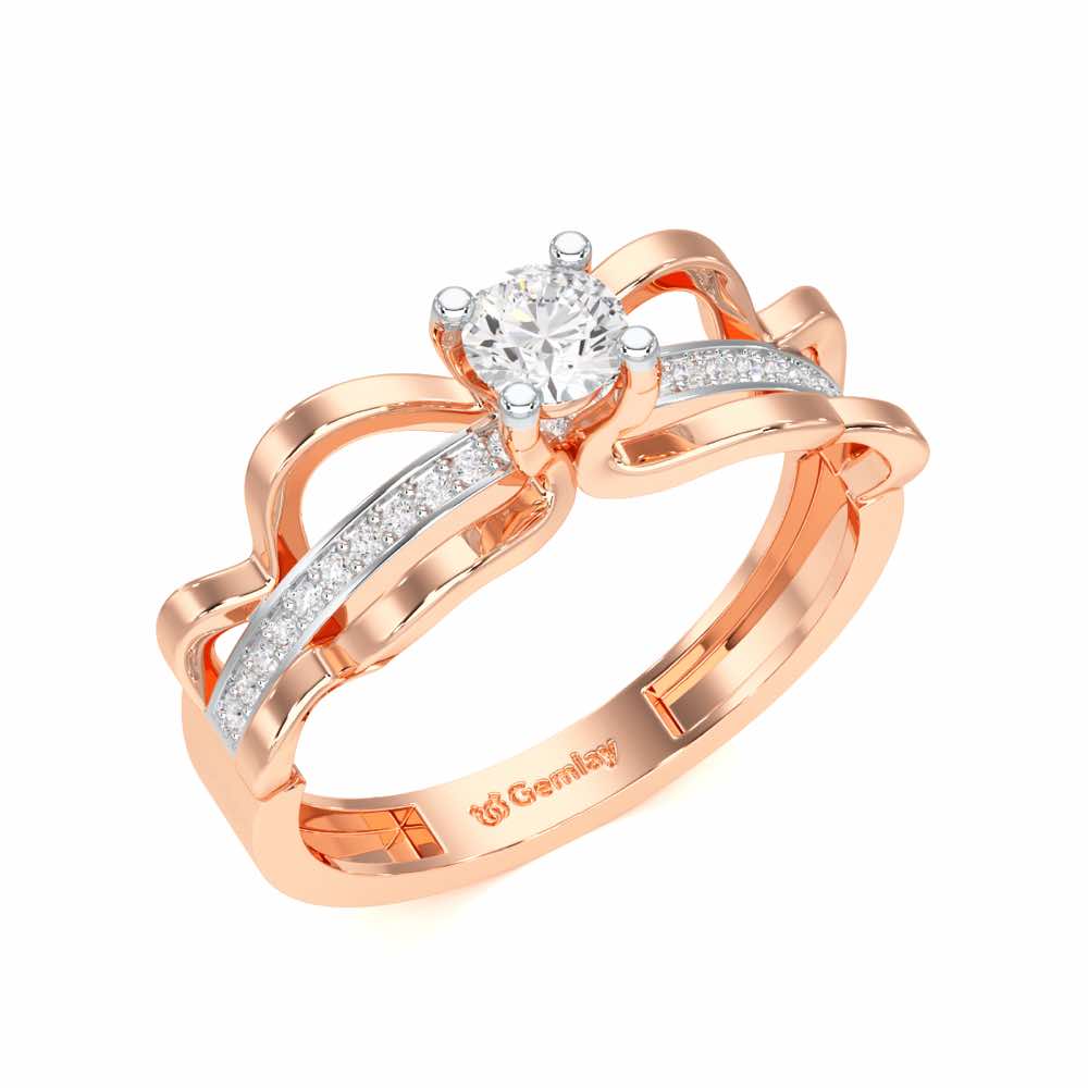 Braided Flare Solitaire Silver Ring