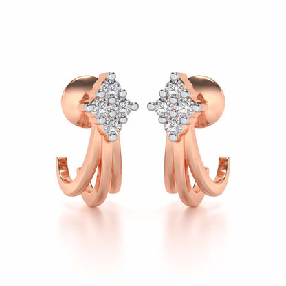 Branched Silver Bali Earrings - Rose Gold - Image 1
