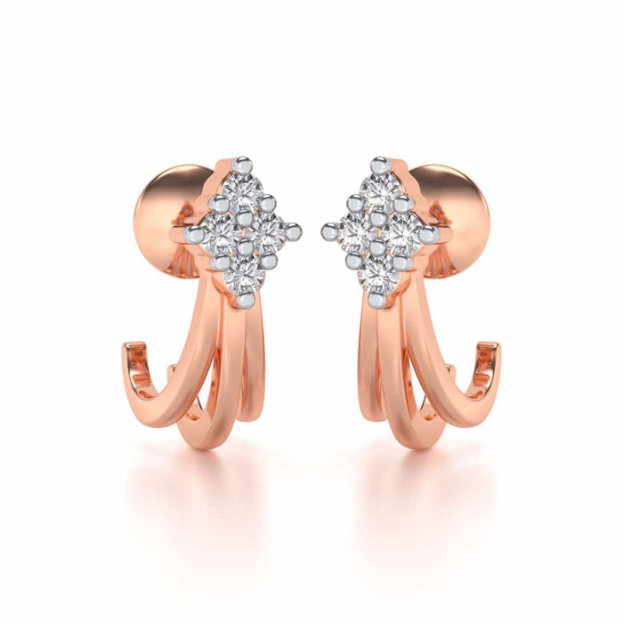 Branched Silver Bali Earrings - Rose Gold - Image 1