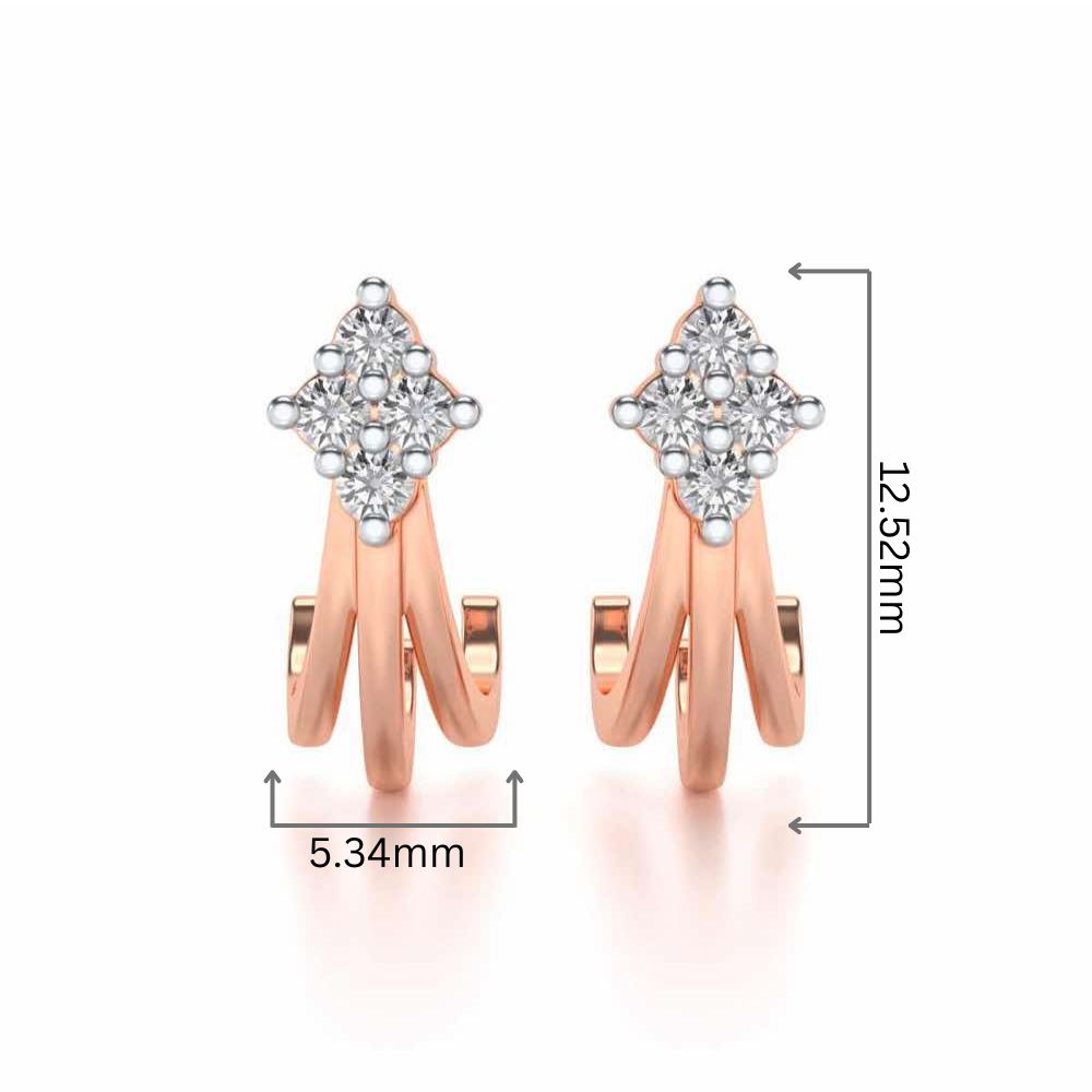 Branched Silver Bali Earrings - Rose Gold - Image 2
