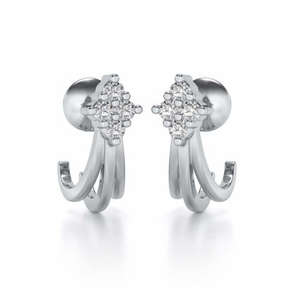Branched Silver Bali Earrings - White Gold - Image 1