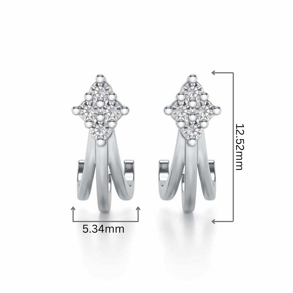 Branched Silver Bali Earrings - White Gold - Image 2