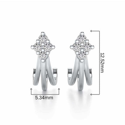 Branched Silver Bali Earrings - White Gold - Image 2
