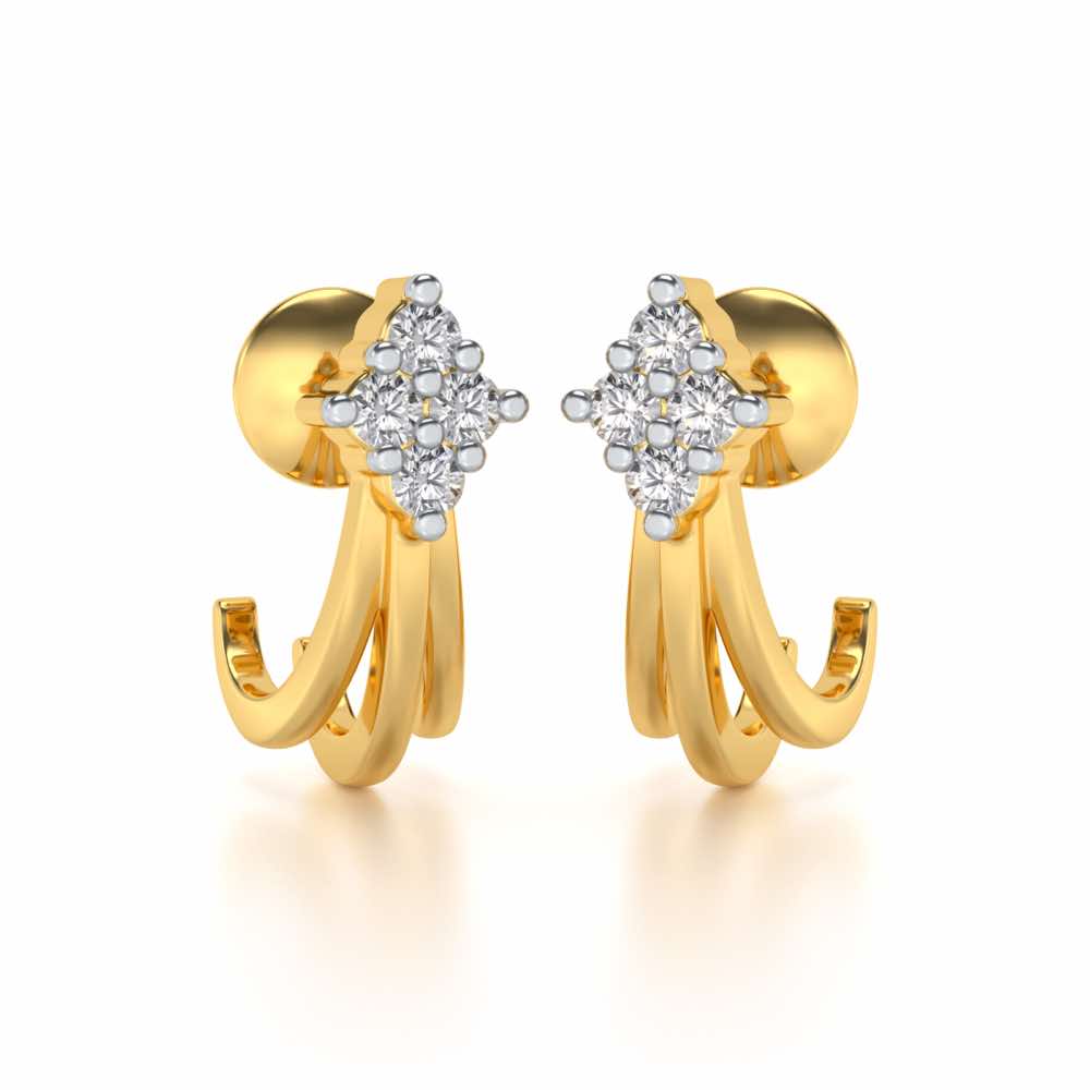 Branched Silver Bali Earrings - Yellow Gold - Image 1