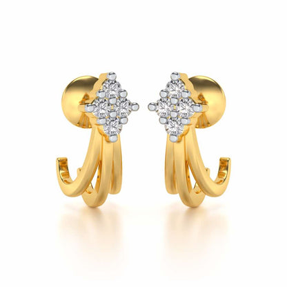 Branched Silver Bali Earrings - Yellow Gold - Image 1