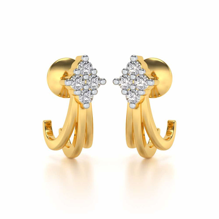 Branched Silver Bali Earrings - Yellow Gold - Image 1