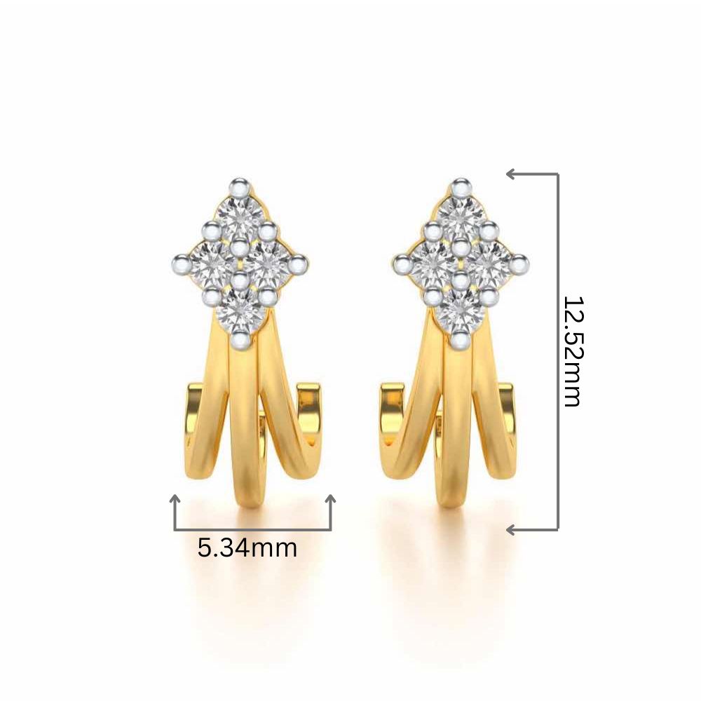 Branched Silver Bali Earrings - Yellow Gold - Image 2