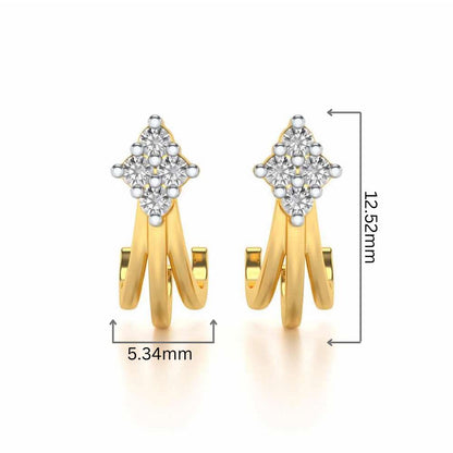 Branched Silver Bali Earrings - Yellow Gold - Image 2