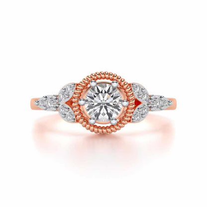 Brandish Solitaire Silver Ring - Rose Gold - Image 4