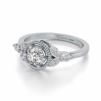 Brandish Solitaire Silver Ring - White Gold - Image 2