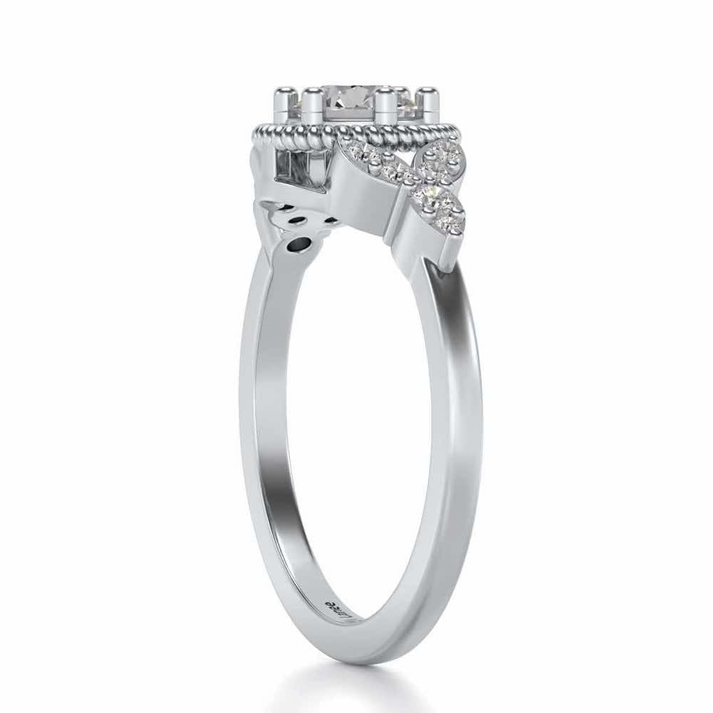 Brandish Solitaire Silver Ring - White Gold - Image 3