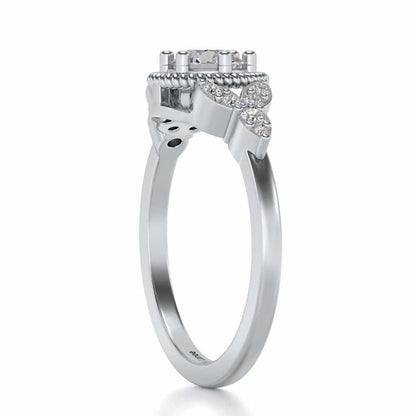 Brandish Solitaire Silver Ring - White Gold - Image 3