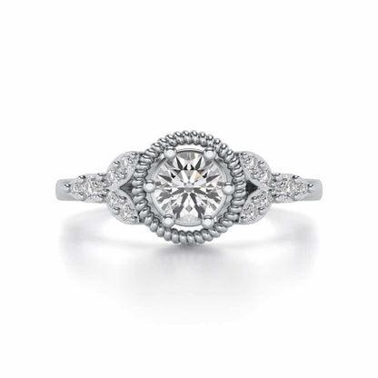 Brandish Solitaire Silver Ring - White Gold - Image 4