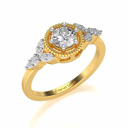 Brandish Solitaire Silver Ring - Yellow Gold - Image 1