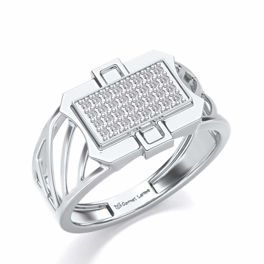 BraveHeart Silver Ring For Men - White Gold - Image 1