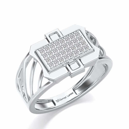 BraveHeart Silver Ring For Men - White Gold - Image 1