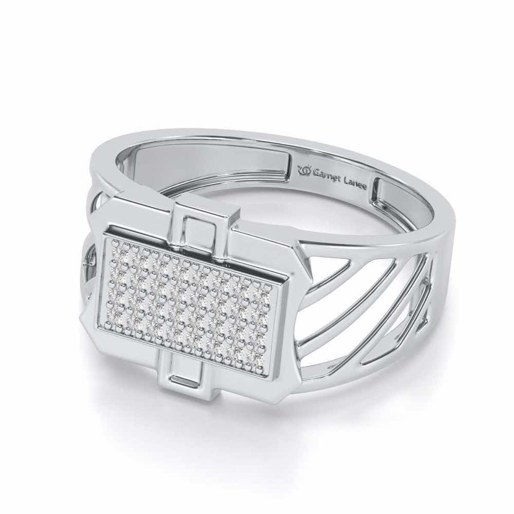 BraveHeart Silver Ring For Men - White Gold - Image 2