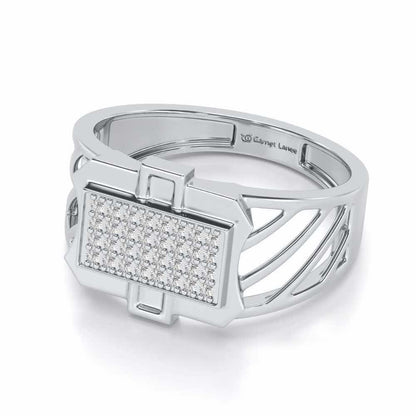 BraveHeart Silver Ring For Men - White Gold - Image 2