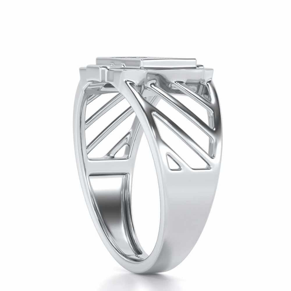 BraveHeart Silver Ring For Men - White Gold - Image 3