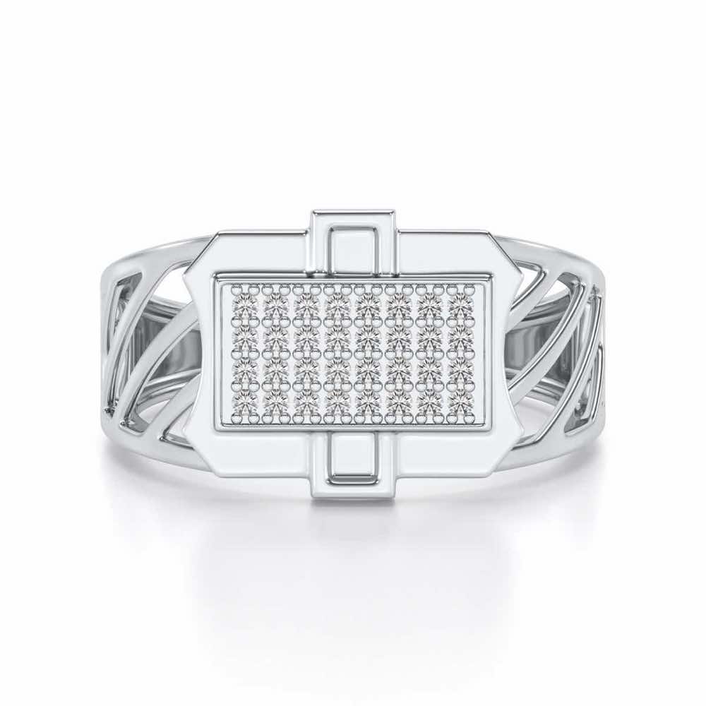 BraveHeart Silver Ring For Men - White Gold - Image 4