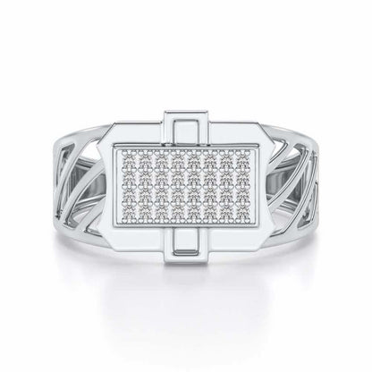 BraveHeart Silver Ring For Men - White Gold - Image 4