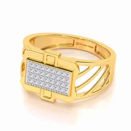 BraveHeart Silver Ring For Men - Yellow Gold - Image 2