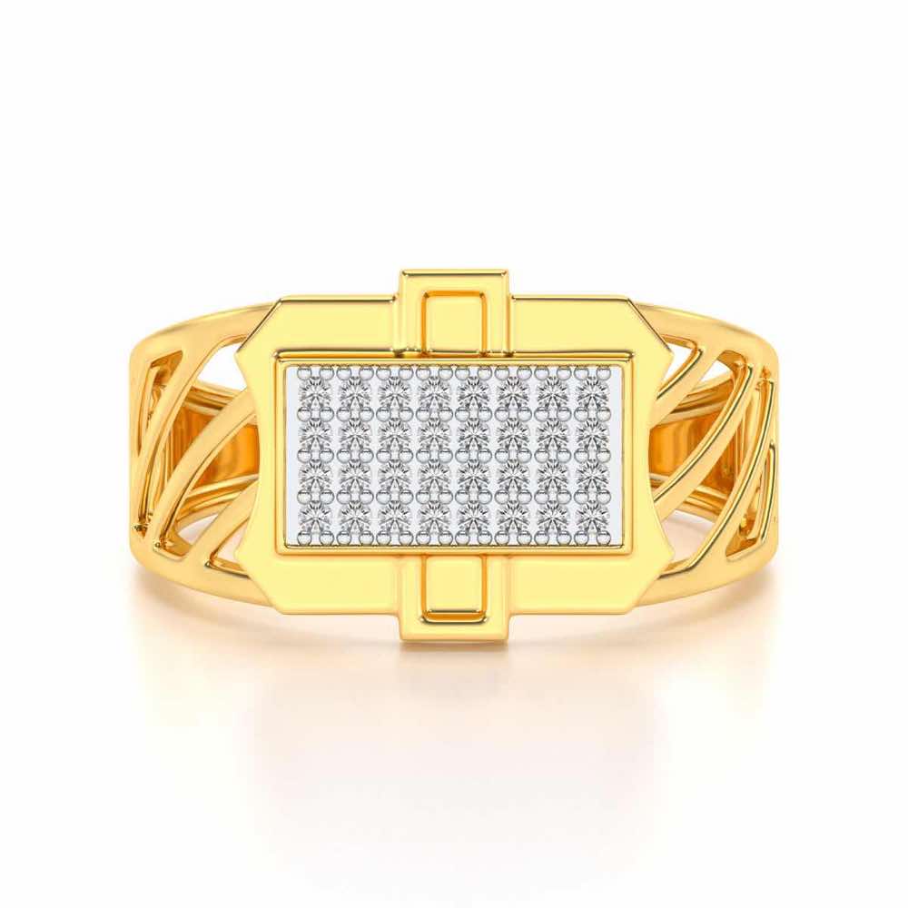 BraveHeart Silver Ring For Men - Yellow Gold - Image 4