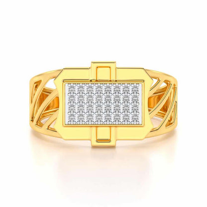 BraveHeart Silver Ring For Men - Yellow Gold - Image 4
