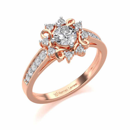 Brightened awareness Solitaire Silver Ring - Rose Gold - Image 1