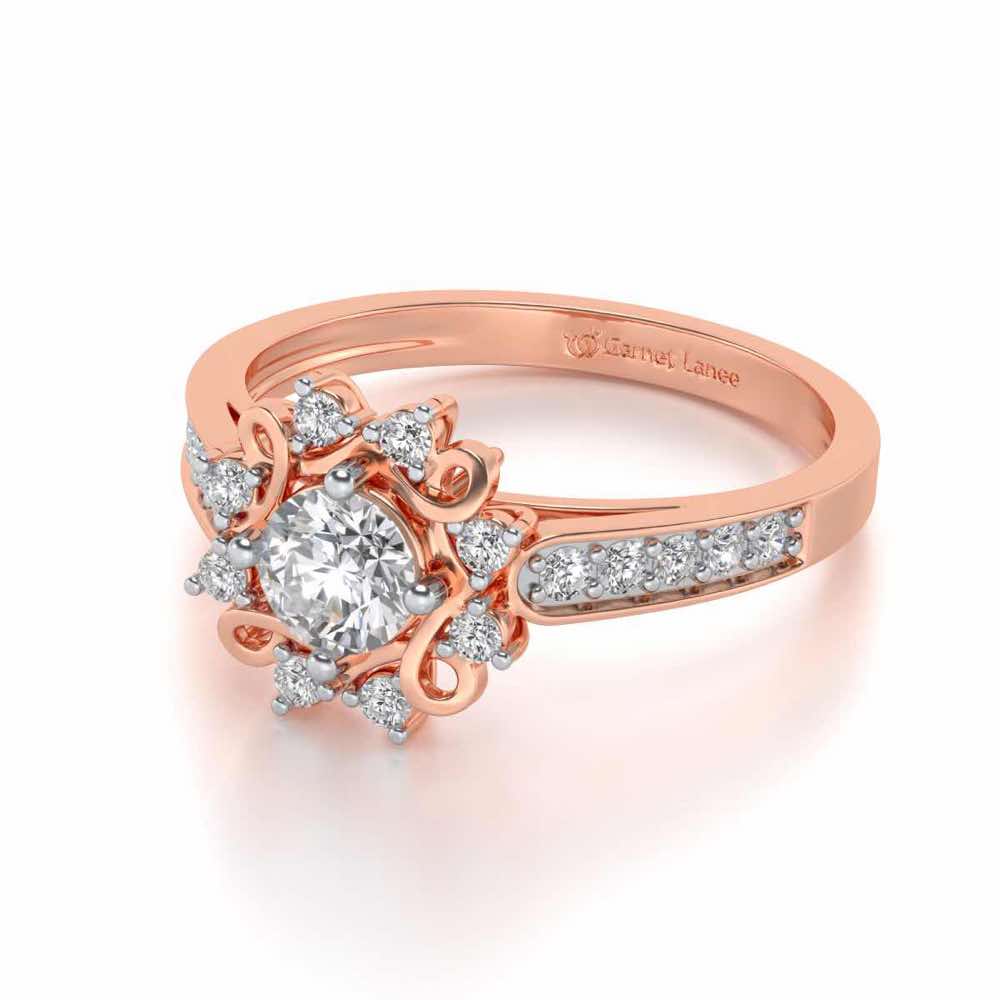 Brightened awareness Solitaire Silver Ring - Rose Gold - Image 2