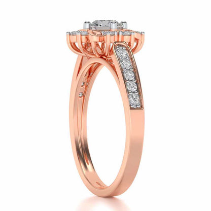 Brightened awareness Solitaire Silver Ring - Rose Gold - Image 3