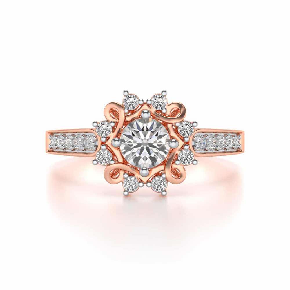 Brightened awareness Solitaire Silver Ring - Rose Gold - Image 4