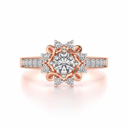 Brightened awareness Solitaire Silver Ring - Rose Gold - Image 4