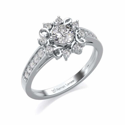 Brightened awareness Solitaire Silver Ring - White Gold - Image 1