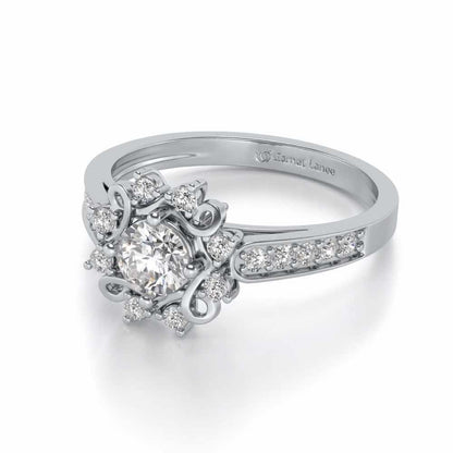 Brightened awareness Solitaire Silver Ring - White Gold - Image 2