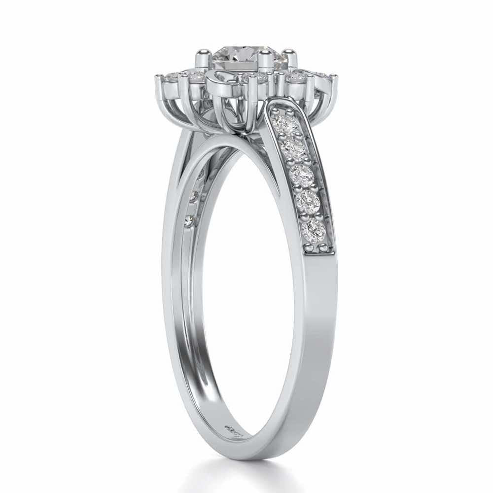 Brightened awareness Solitaire Silver Ring - White Gold - Image 3
