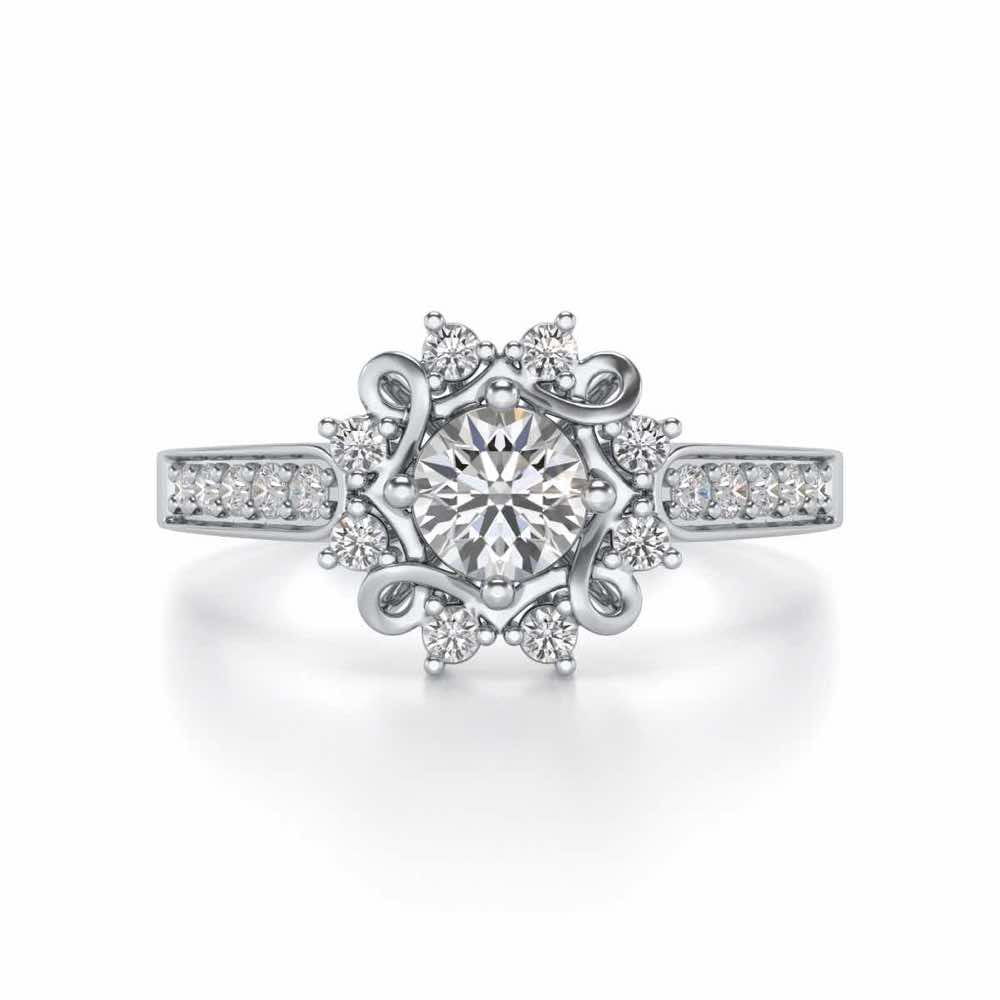 Brightened awareness Solitaire Silver Ring - White Gold - Image 4
