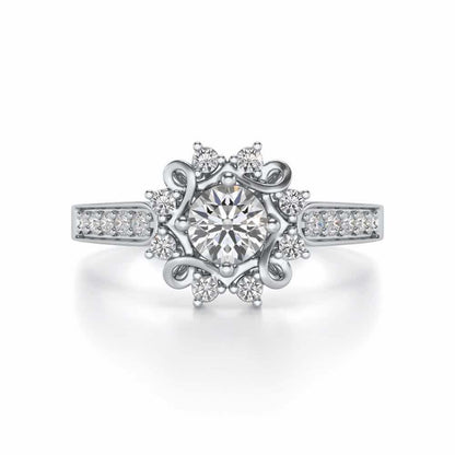 Brightened awareness Solitaire Silver Ring - White Gold - Image 4