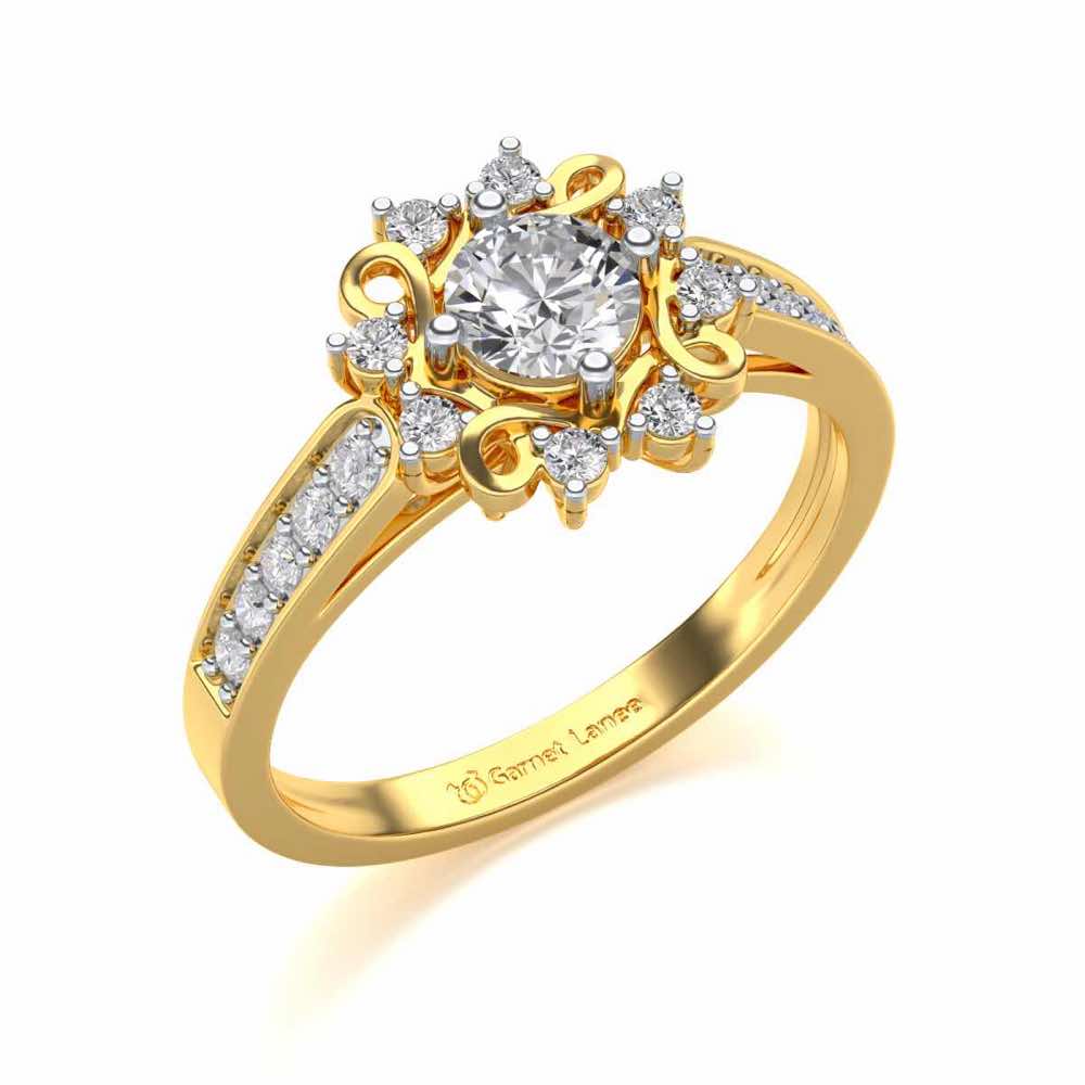 Brightened awareness Solitaire Silver Ring - Yellow Gold - Image 1