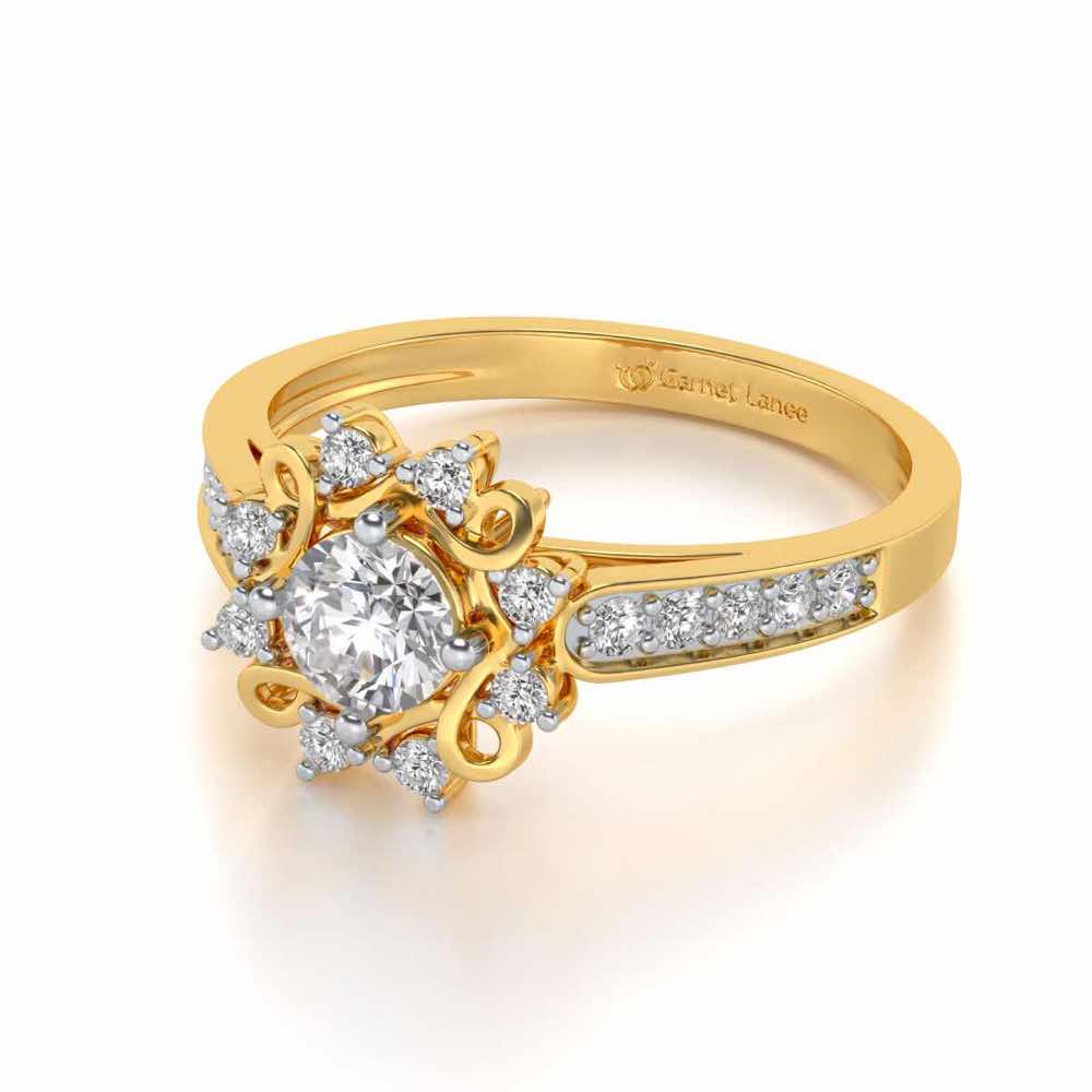 Brightened awareness Solitaire Silver Ring - Yellow Gold - Image 2