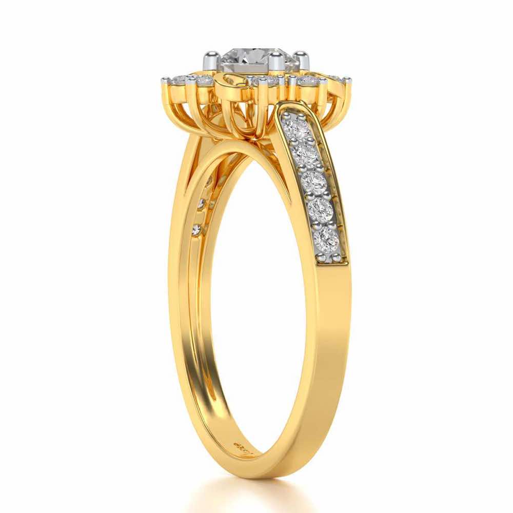 Brightened awareness Solitaire Silver Ring - Yellow Gold - Image 3