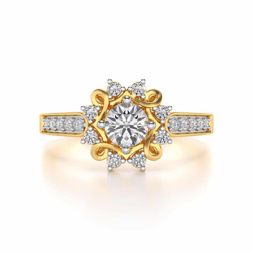 Brightened awareness Solitaire Silver Ring - Yellow Gold - Image 4