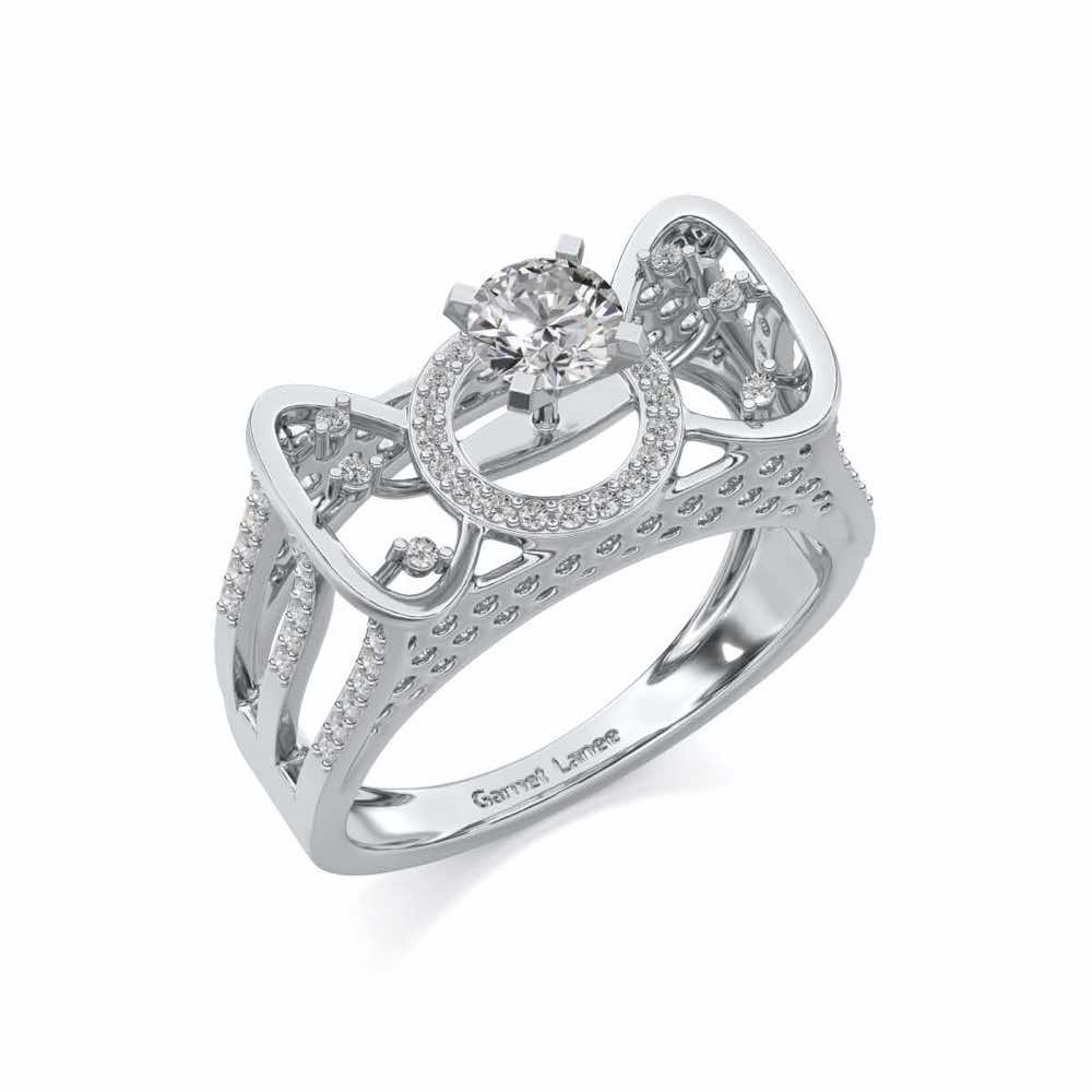 Brihasi Solitaire Ring - White Gold - Image 1