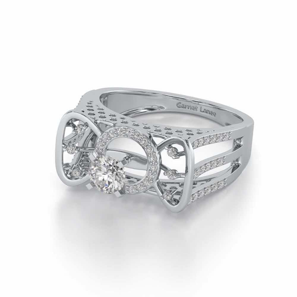 Brihasi Solitaire Ring - White Gold - Image 2