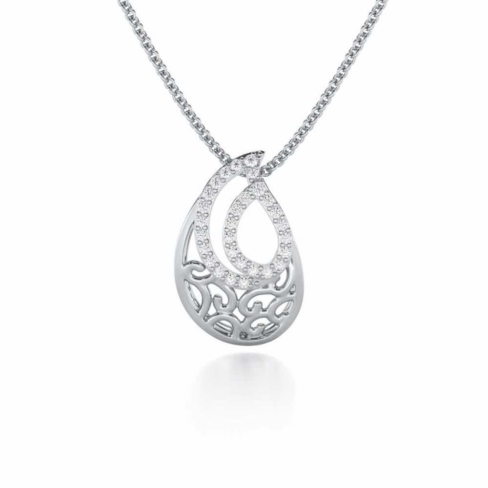 Brilliance Silver Pendant - White Gold - Image 1