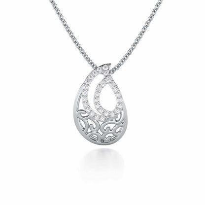Brilliance Silver Pendant - White Gold - Image 1