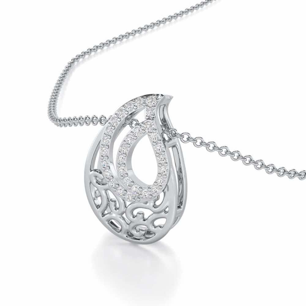 Brilliance Silver Pendant - White Gold - Image 2