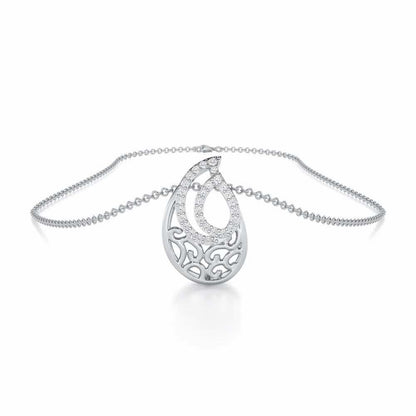 Brilliance Silver Pendant - White Gold - Image 3