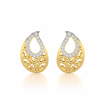 Brilliance Silver Stud Earrings - Yellow Gold - Image 1
