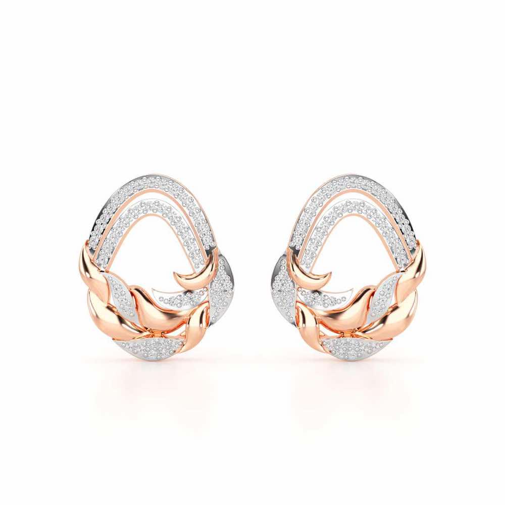 Brilliant Aurora Silver Earrings - Rose Gold - Image 1
